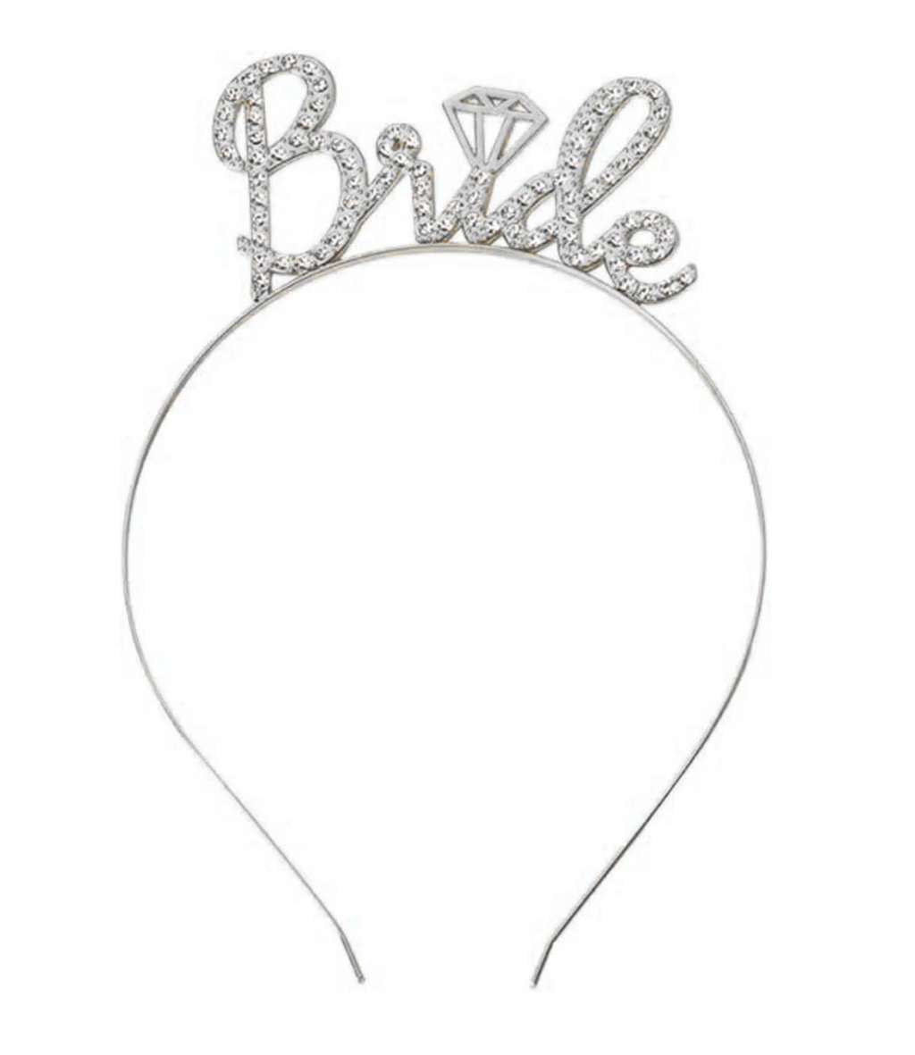 Gümüş Renkli Taşlı 'bride' Gelin Tacı - El Yazısı Yazı Tipiyle