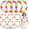 Hawaii Çiçekli Boyun Kolyesi - Renkli Tropikal Parti Leisi 12 Adet