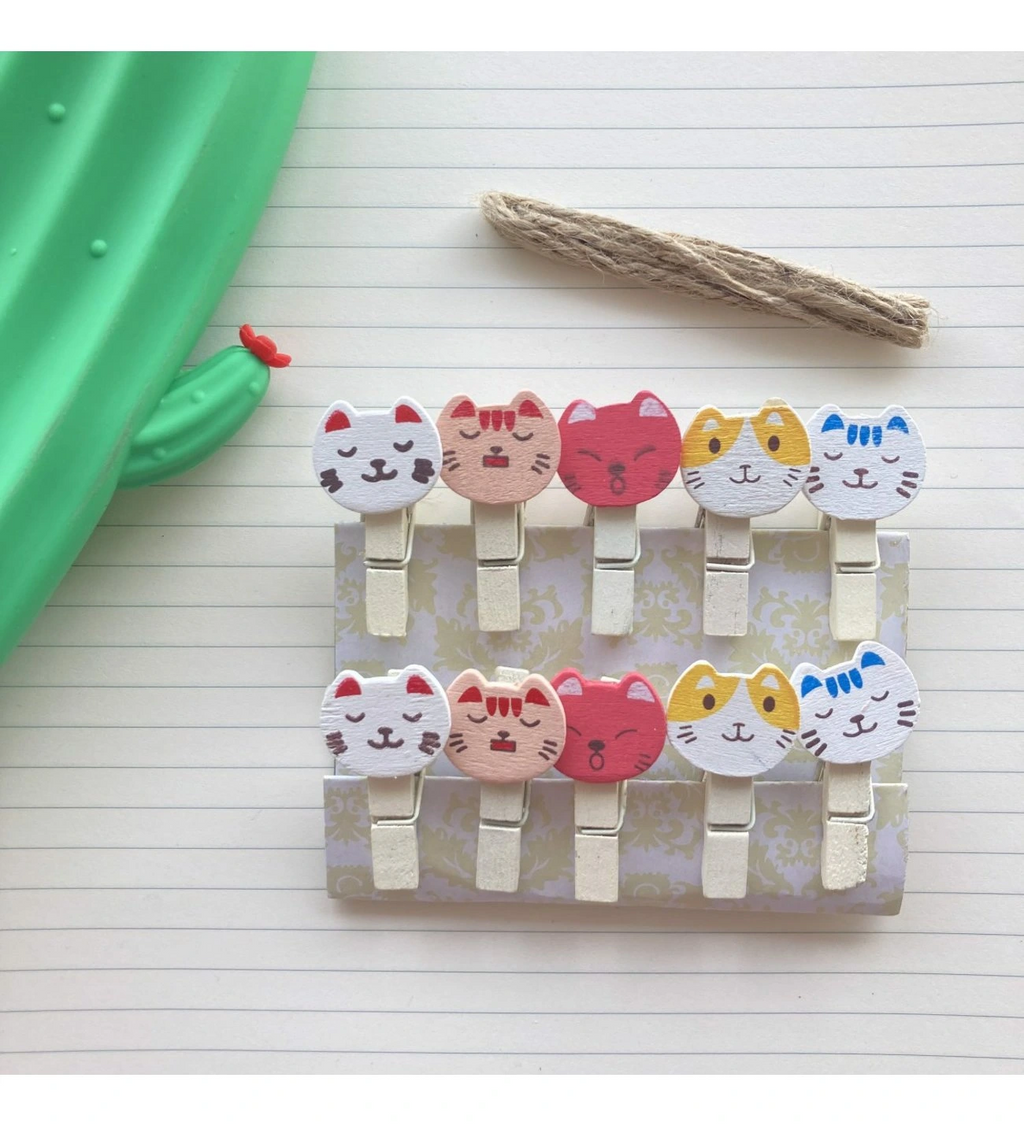 İpli Mandallı Kedili Fotoğraf Albümü Kedi Kafası Şekilli Mandal