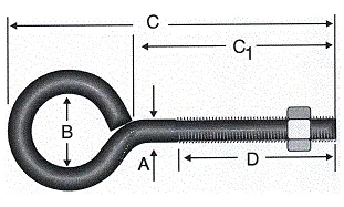 Kapalı Metrik Kanca M4 - 100 Adet