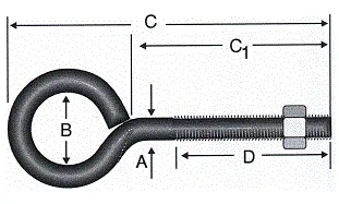 Kapalı Metrik Kanca M5 / 21x80 - 100 Adet