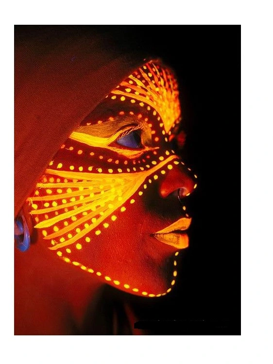 Karanlıkta Parlayan Fosforlu Neonlu Glow Parti Yüz Boyası Vücut Kremi Turuncu Renk