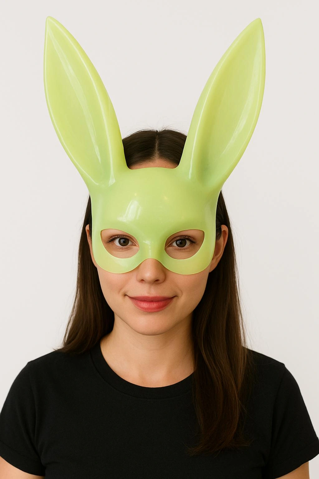 Karanlıkta Parlayan Fosforlu Tavşan Maskesi - Glow Bunny Masquerade Maske (32x22 Cm)