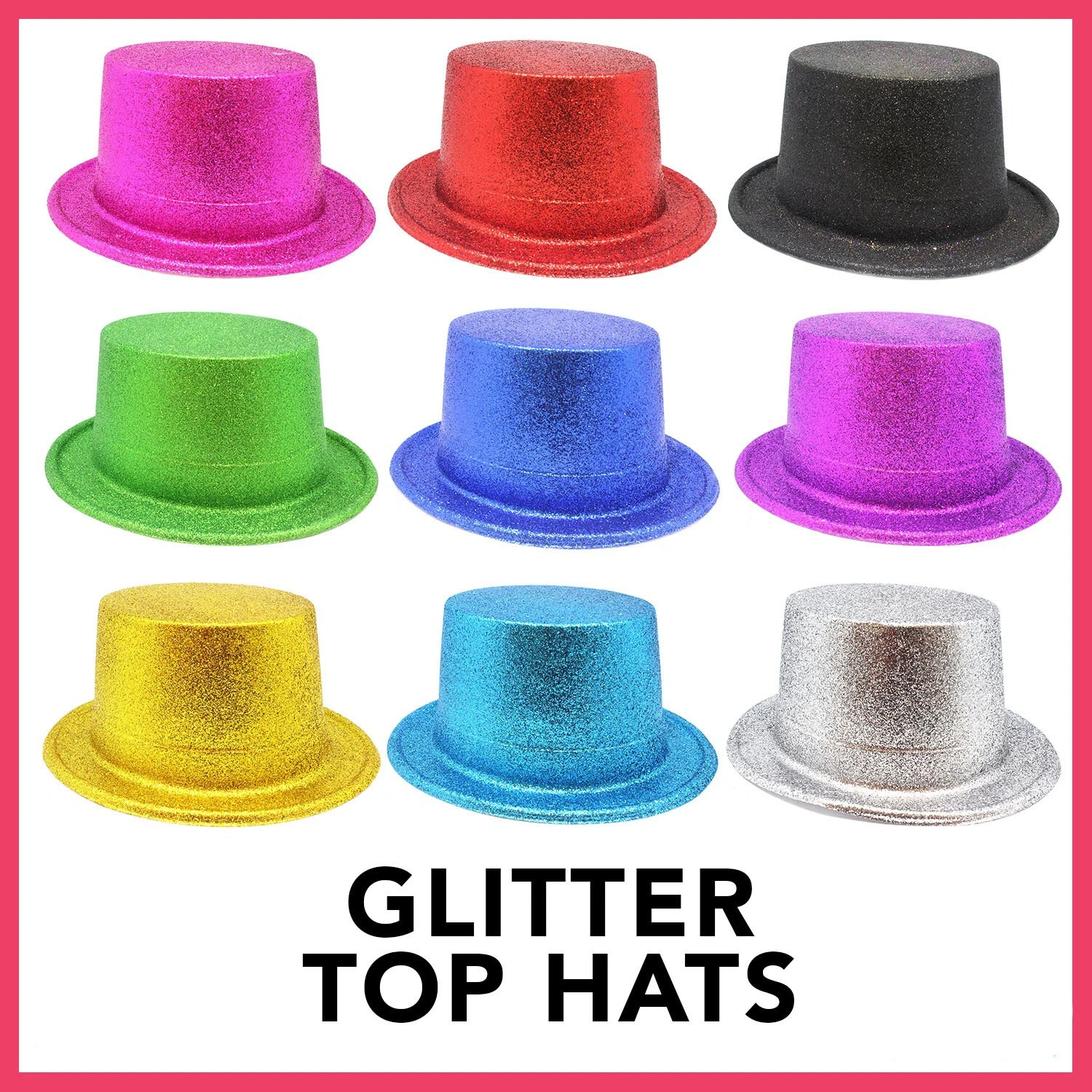 Karışık Renk Simli Silindir Parti Şapkaları (12 Adet)