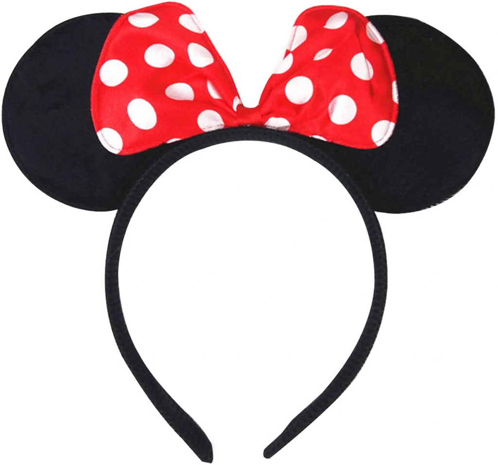 Kırmızı Fiyonklu Minnie Mouse Taç Fare Tacı Kafa Bandı