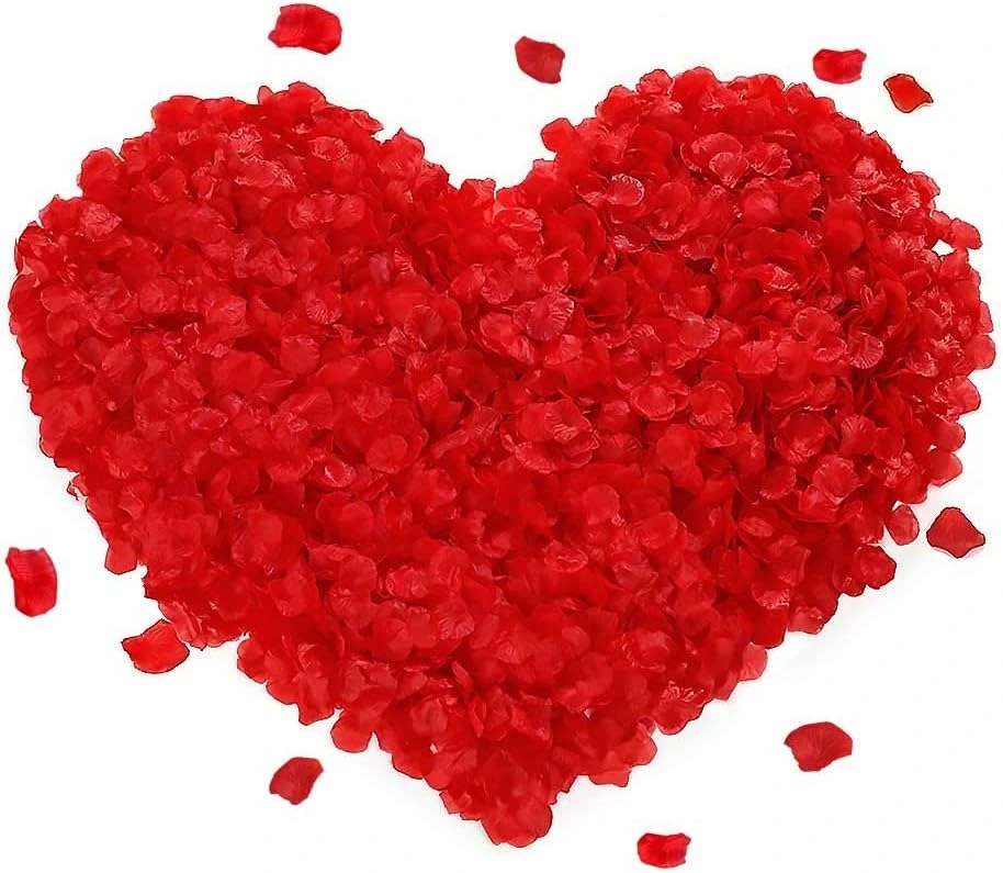 Kırmızı Renk Gül Yaprağı Şekilli Konfeti - 1 Paket 100 Adet