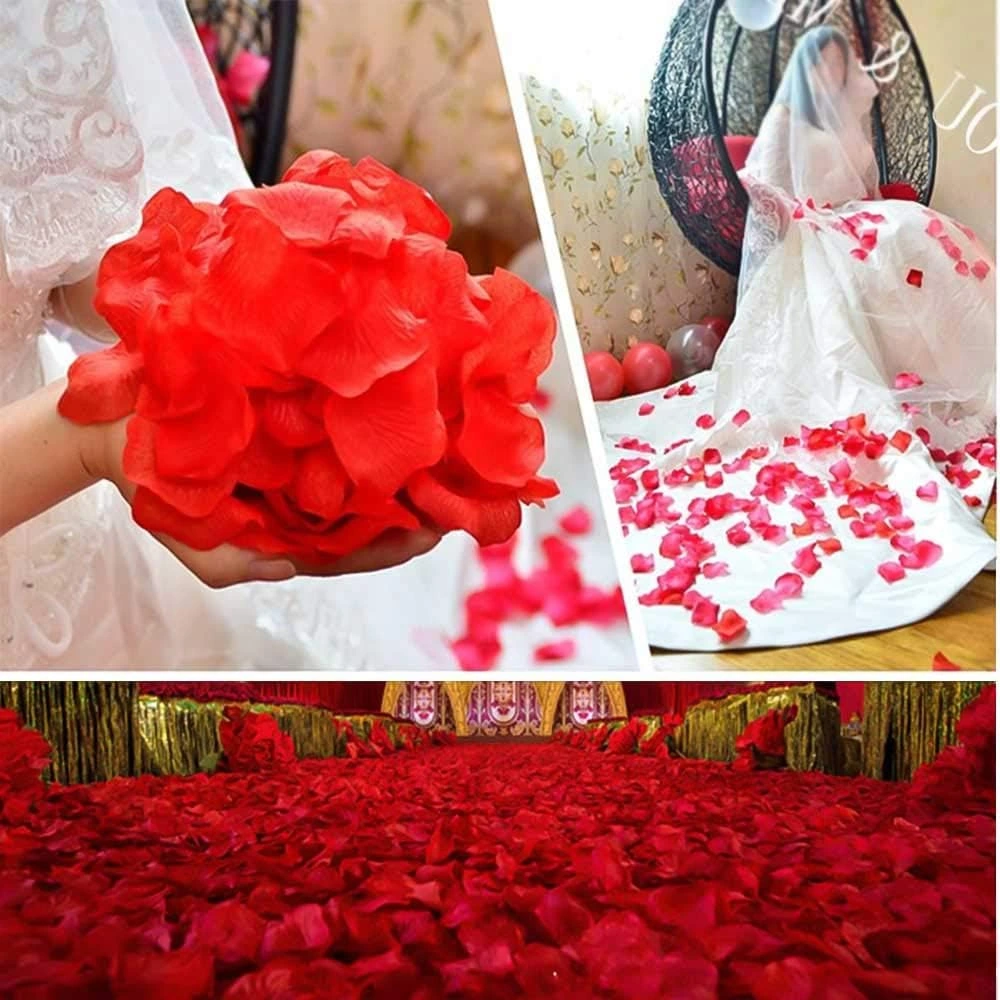 Kırmızı Renk Gül Yaprağı Şekilli Konfeti - 10 Paket 1000 Adet