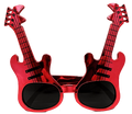 Kırmızı Renk Rockn Roll Gitar Şekilli Parti Gözlüğü 15x15 Cm