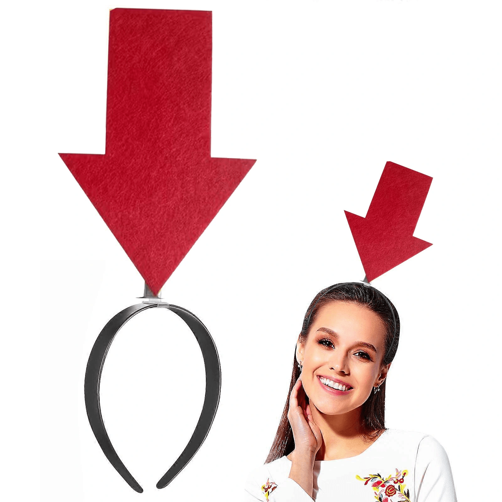 Kişiselleştirilebilir Ok Taç - Üzerine Yazı Yazılabilen Parti Tacı Kırmızı Renk