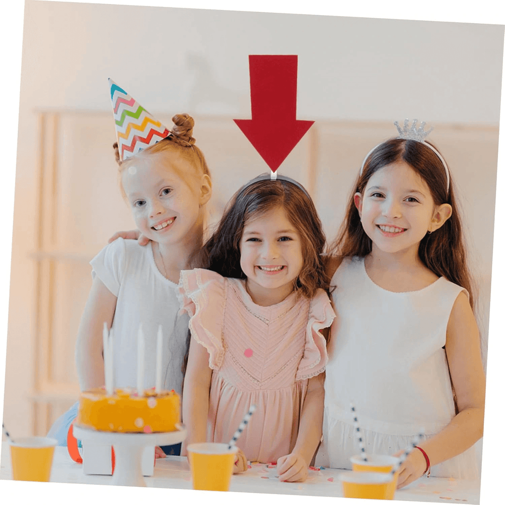 Kişiselleştirilebilir Ok Taç - Üzerine Yazı Yazılabilen Parti Tacı Kırmızı Renk