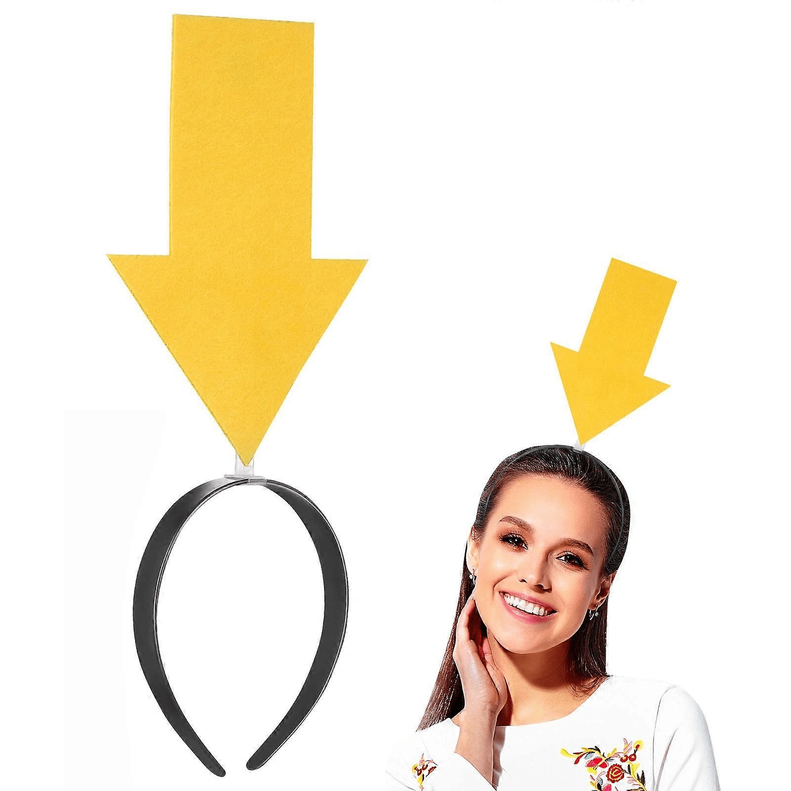 Kişiselleştirilebilir Ok Taç - Üzerine Yazı Yazılabilen Parti Tacı Sarı Renk