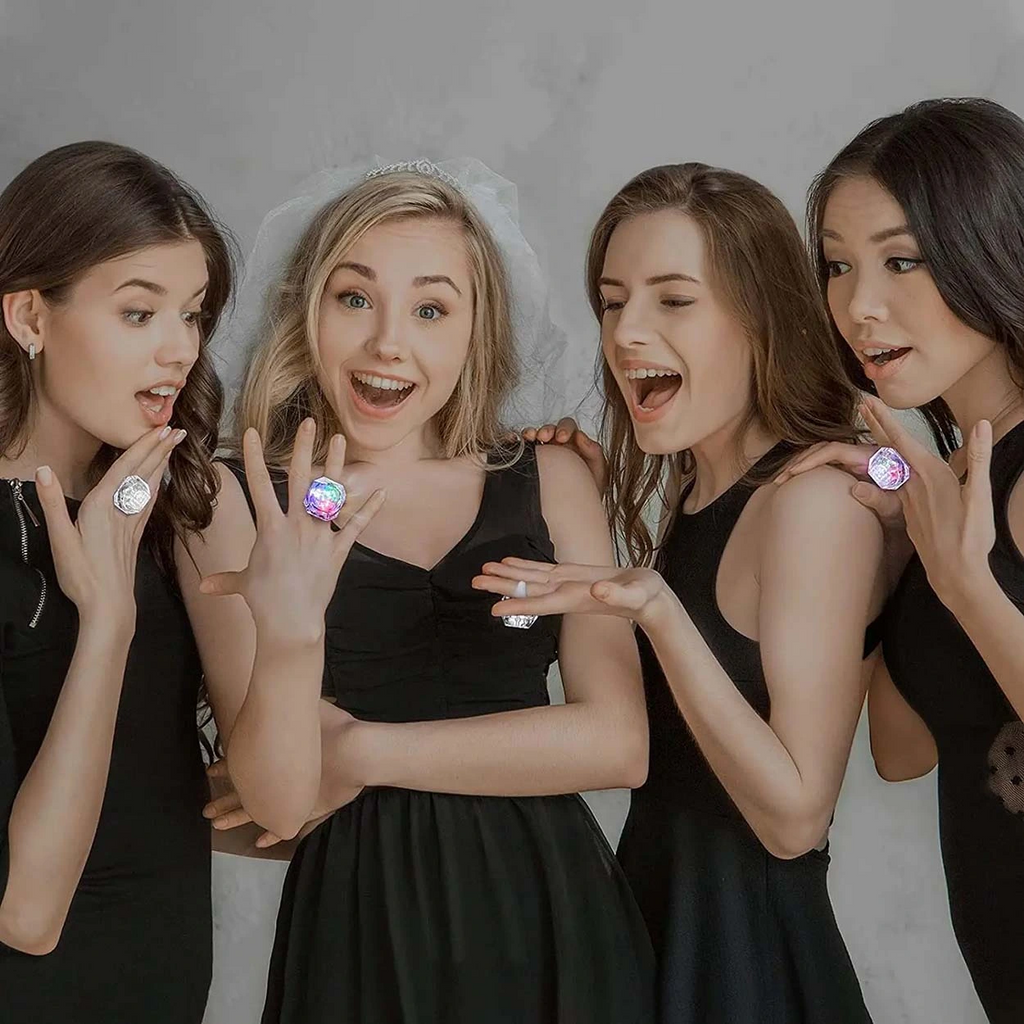 Kristal Led Parti Yüzük Seti (6'lı)