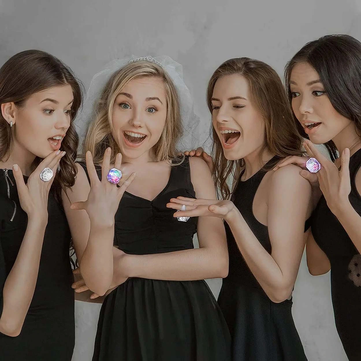 Kristal Led Parti Yüzük Seti (6'lı)