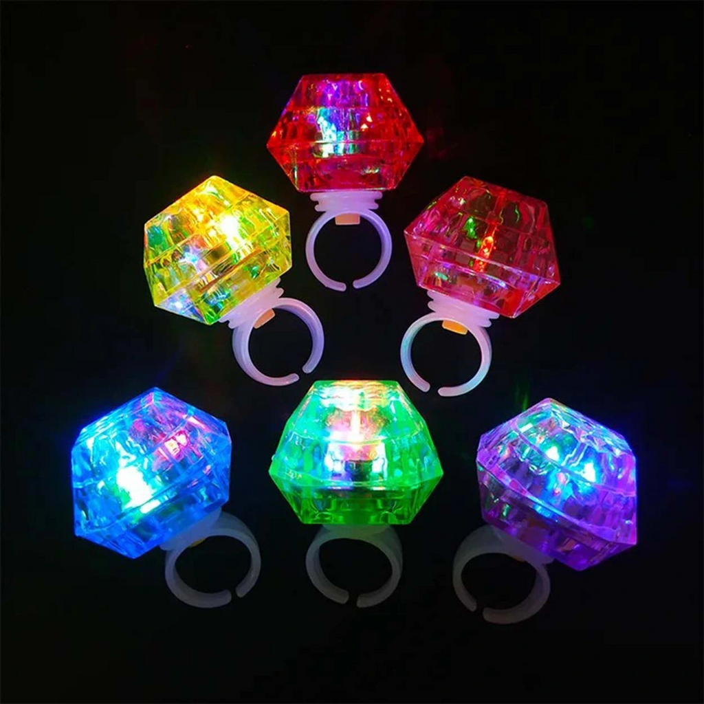 Kristal Tasarımlı Led Glow Işıklı 3 Modlu Pembe Yüzük 3.5 X 5 Cm