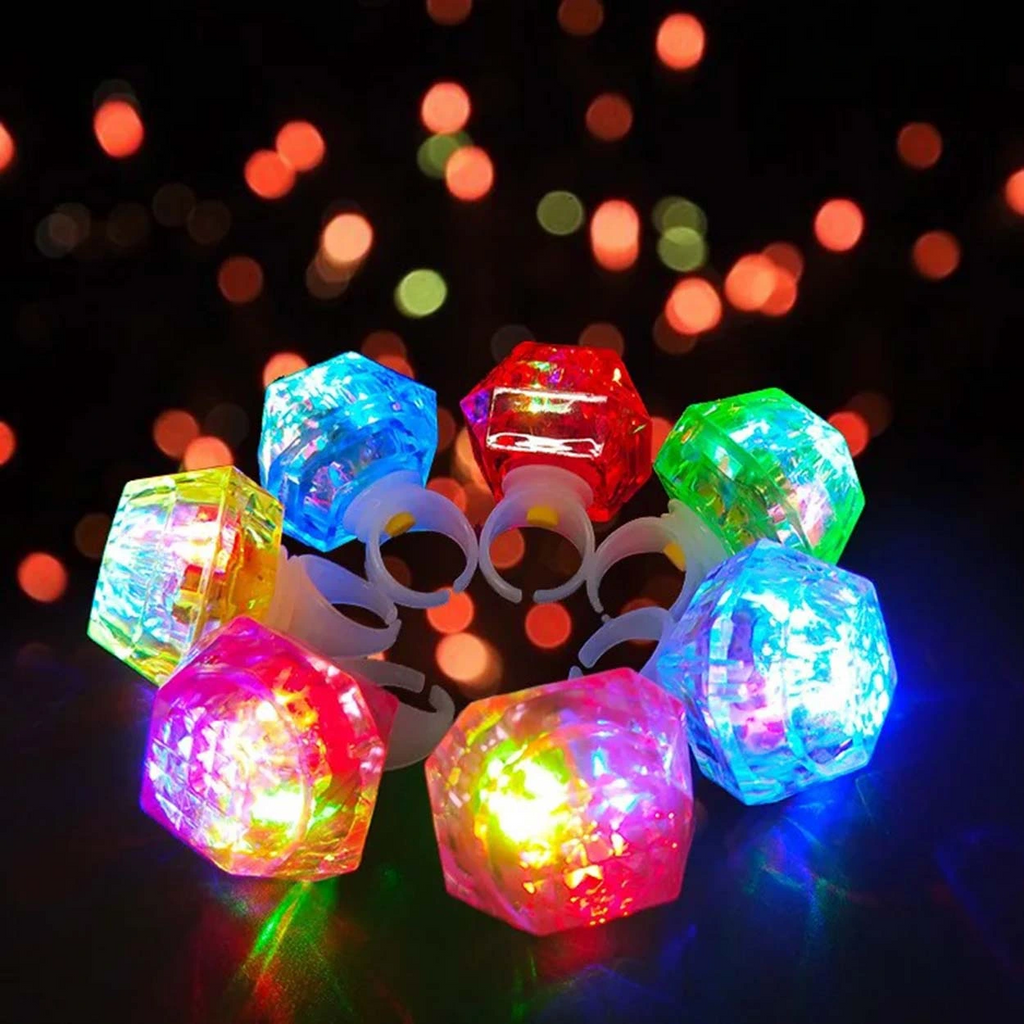 Kristal Tasarımlı Led Glow Işıklı 3 Modlu Pembe Yüzük 3.5 X 5 Cm