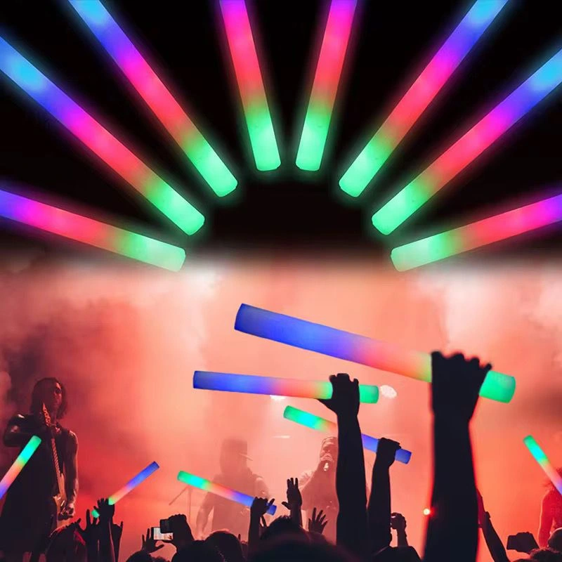 Led Işıklı 3 Modlu Kauçuk Işıklı Sünger Parti Çubuk Sopa - 46 Cm (6 lı Paket)