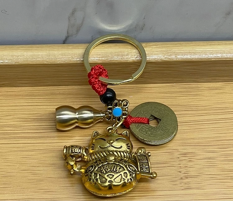 Metal Şans Ve Bereket Kedisi Anahtarlık Alk4467
