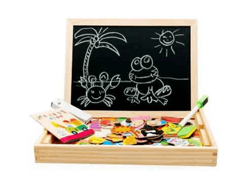 Mıknatıslı Çift Taraflı Ahşap Yazı Tahtası Seti