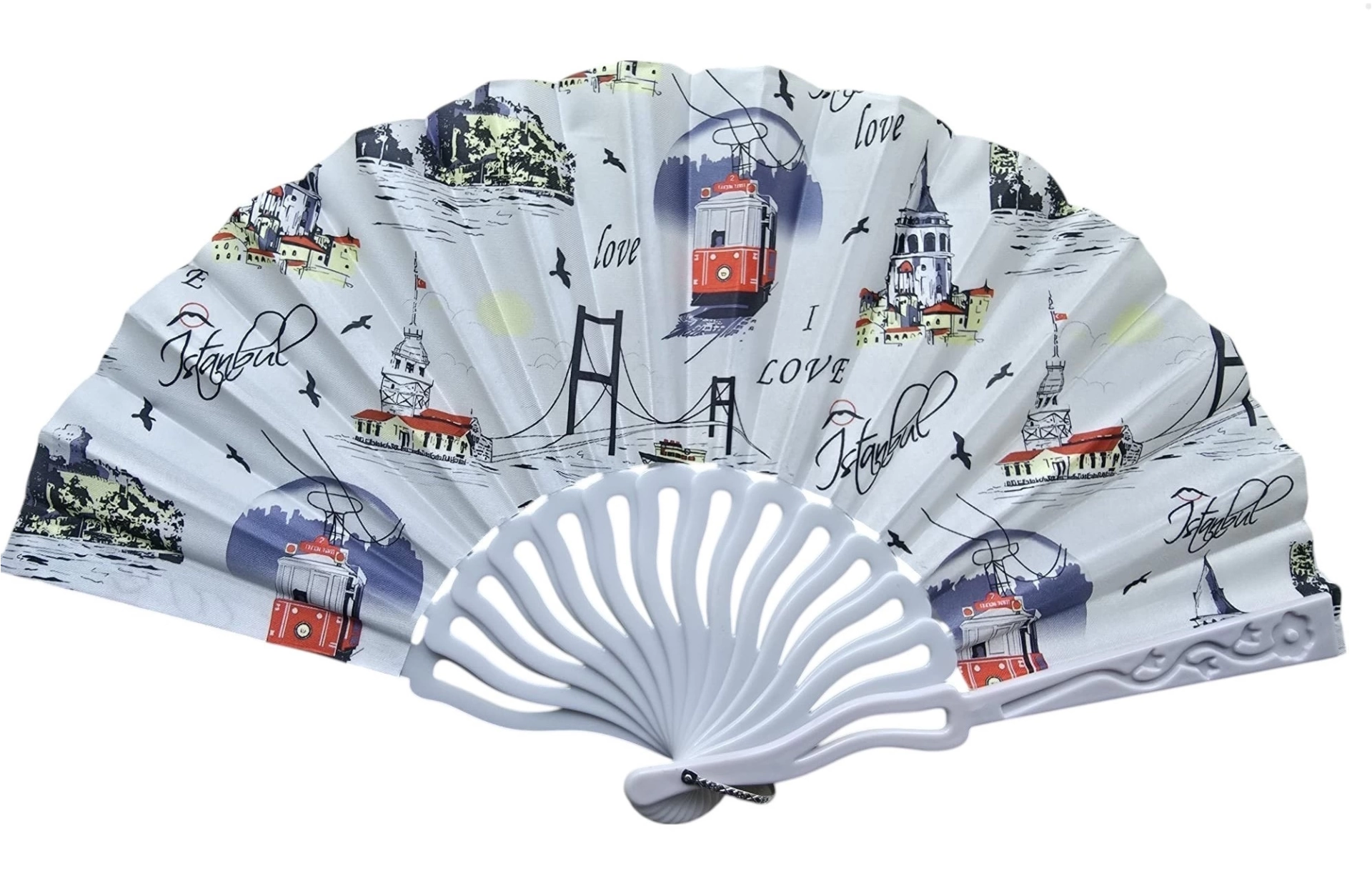 Plastik Kumaş Yelpaze 12'li İstanbul