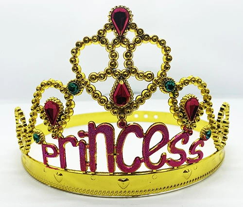 Prenses Yazılı Altın Renk Ayarlanabilir Parti Tacı 60 Cm