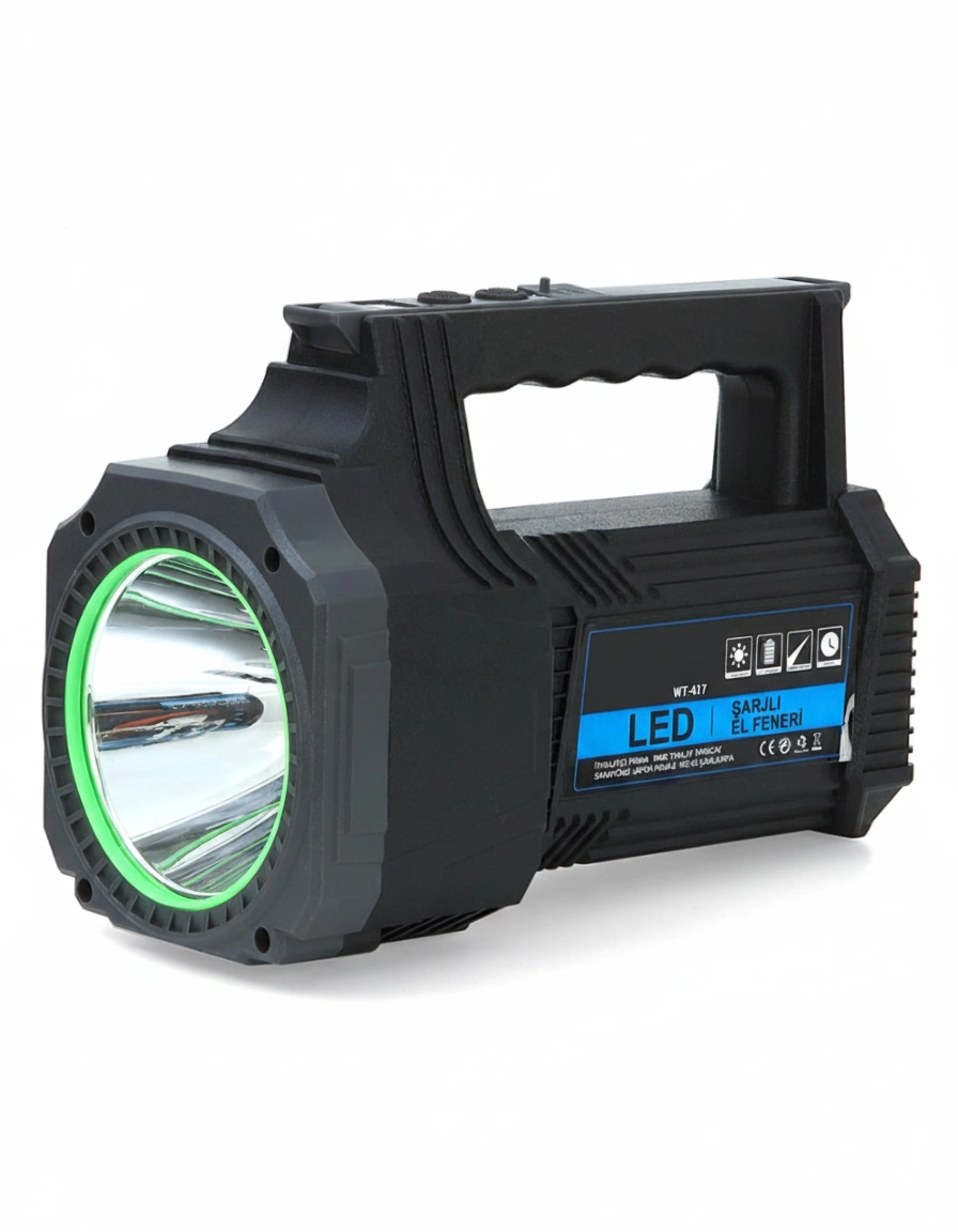 Şarjlı Dev Boy El Feneri 25w Süper Parlak Led El Lambası Kamp, Av Ve Güvenlik İçin İdeal