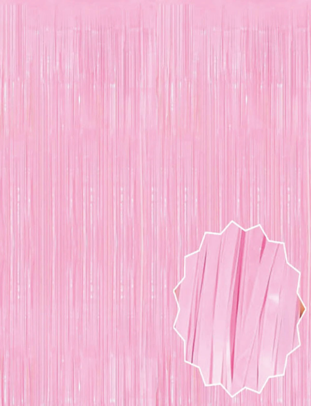 Soft Pembe Püsküllü Kapı Perdesi - Parti, Baby Shower, Cinsiyet Partisi 1x2 M